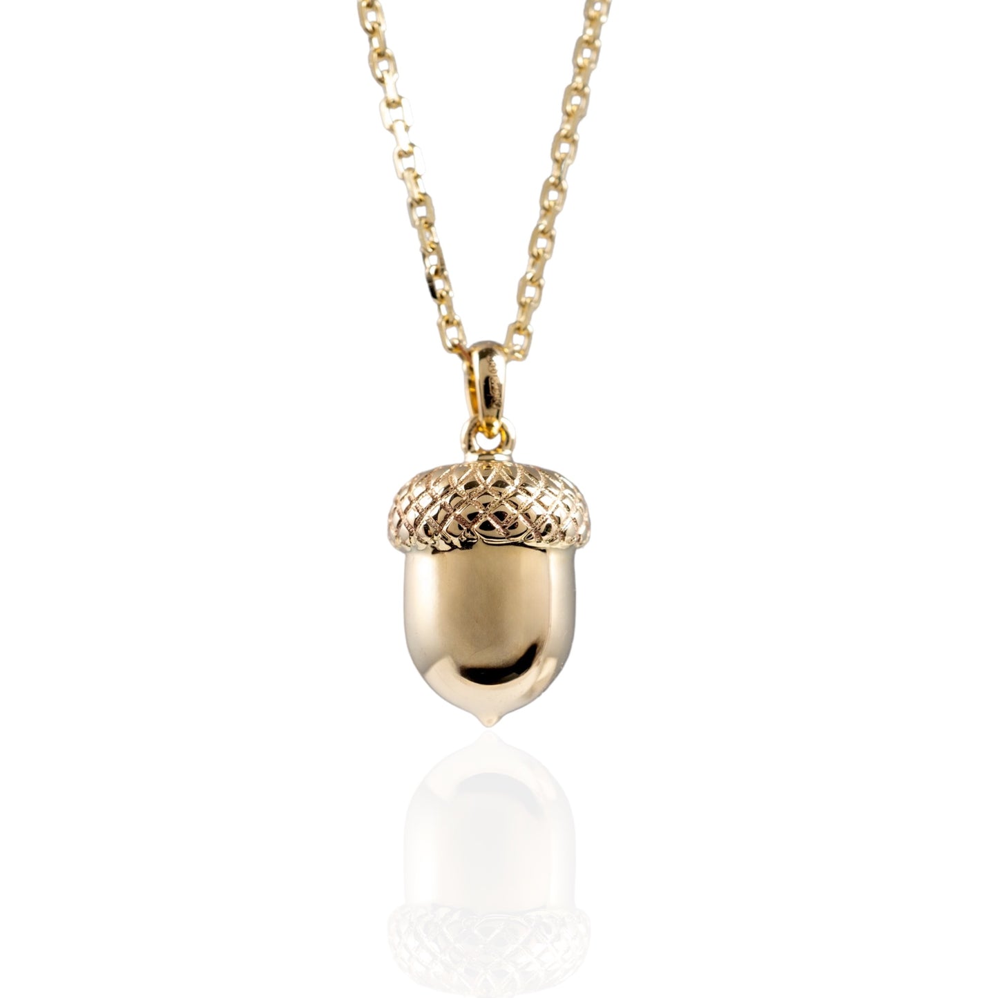 gold acorn necklace hunters fine jewellery