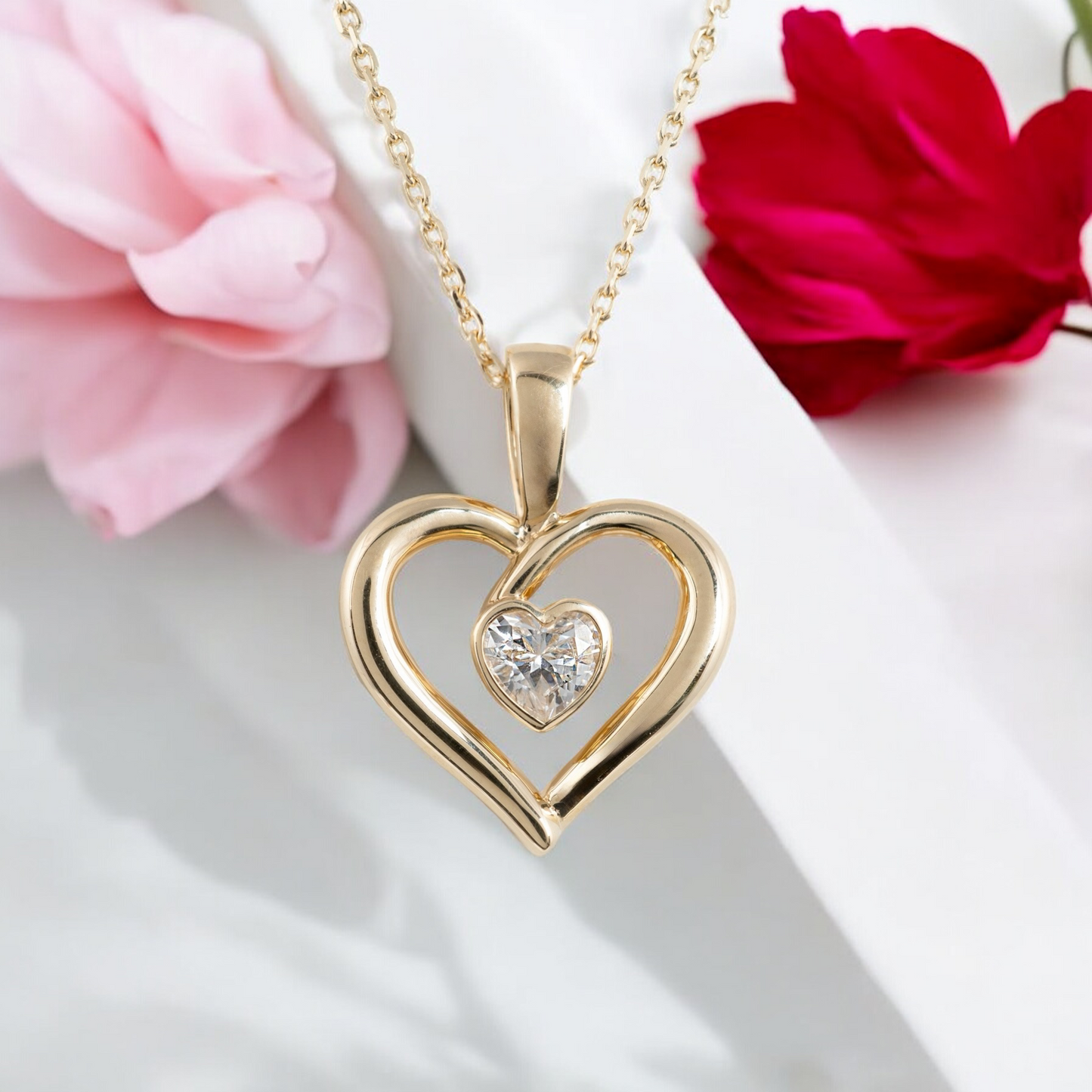 gold heart necklace Romantic gifts girlfriend hunters fine jewellery