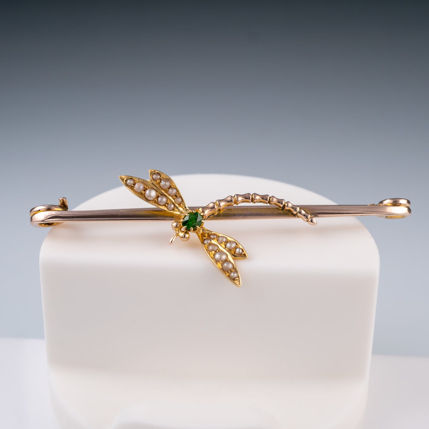 antique gold dragonfly brooch