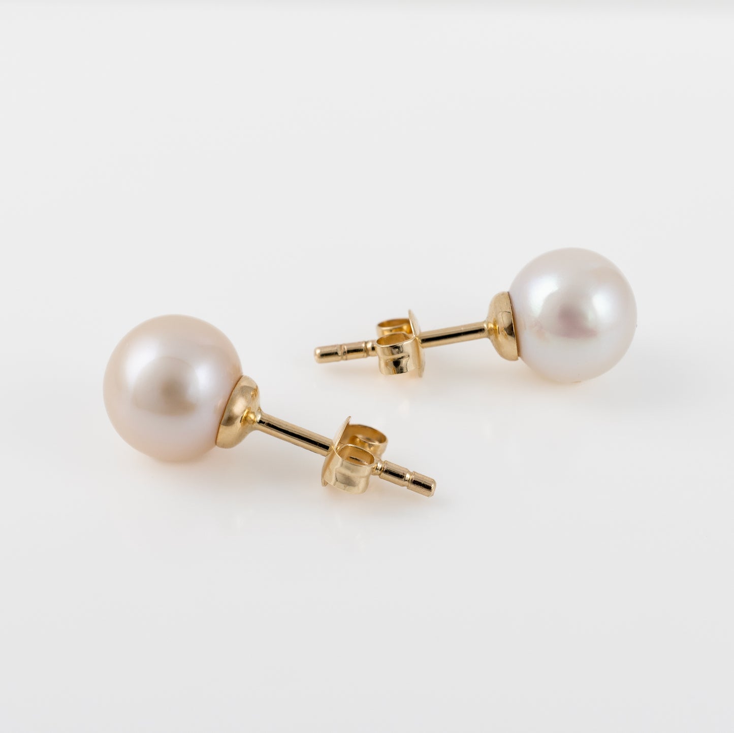 Freshwater Pearl Stud Earrings - 9ct Yellow Gold Assay Hallmarked