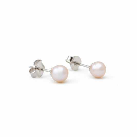 Freshwater Pearl Stud Earrings in Sterling Silver