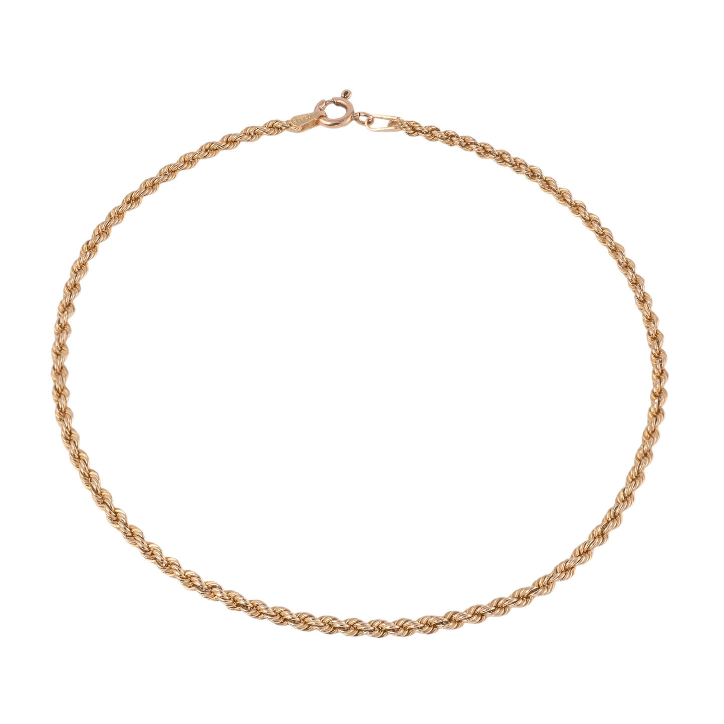 Pre-owned 375 gold rope chain bracelet – twisted rope link style, Hunters Fine Jewellery.