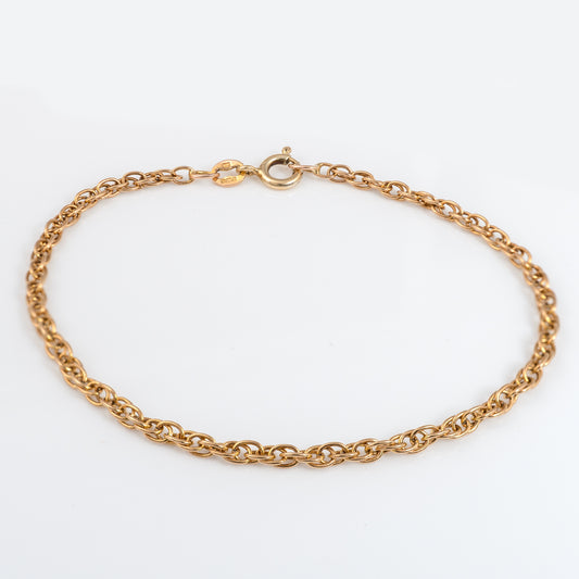 Real Gold Bracelet for Women with Fancy Rope Link