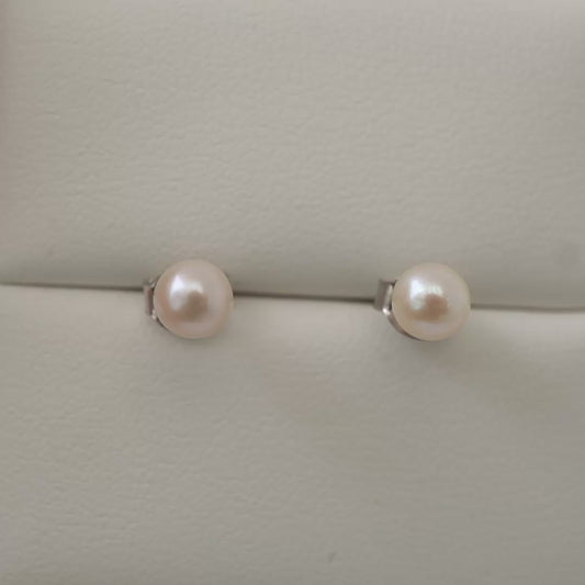 Freshwater Pearl Stud Earrings in Sterling Silver