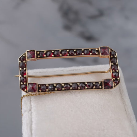 antique art deco bohemian garnet brooch pin