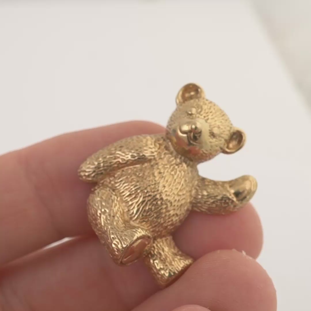 gold teddy bear brooch 