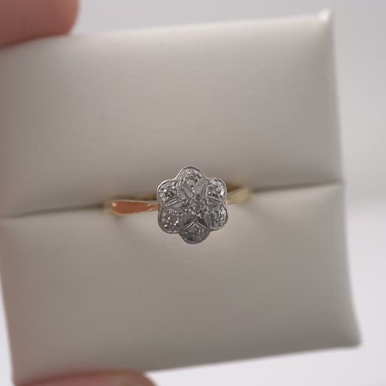 vintage diamond daisy ring product video