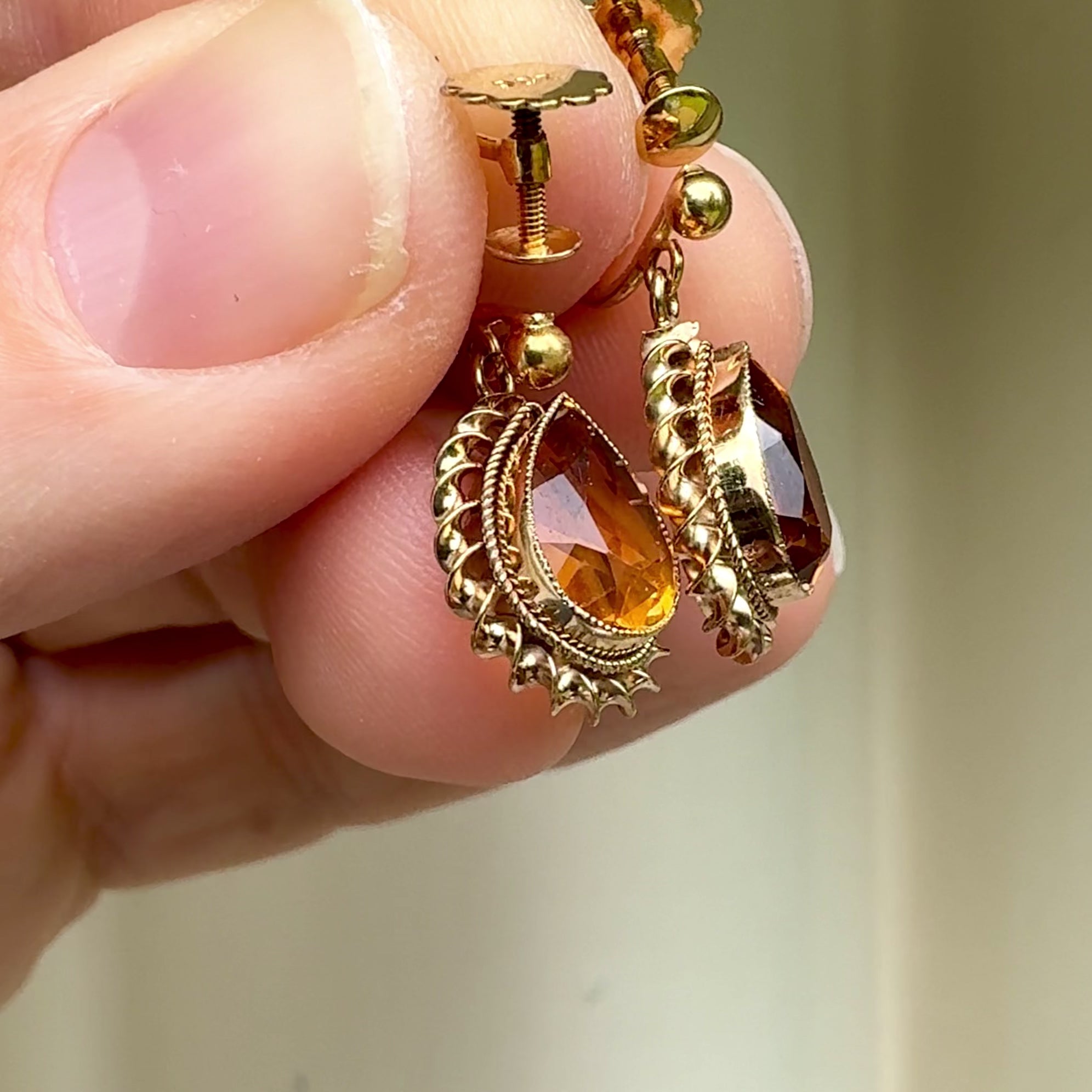 Golden Citrine Gemstone Drop Earrings on Hand Formed cheapest Gold Filled Ear Wires