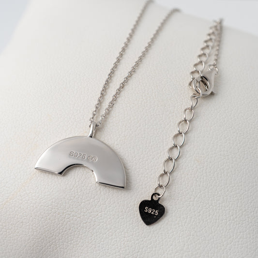 Rainbow necklace in sterling silver with adjustable chain and 925 tag