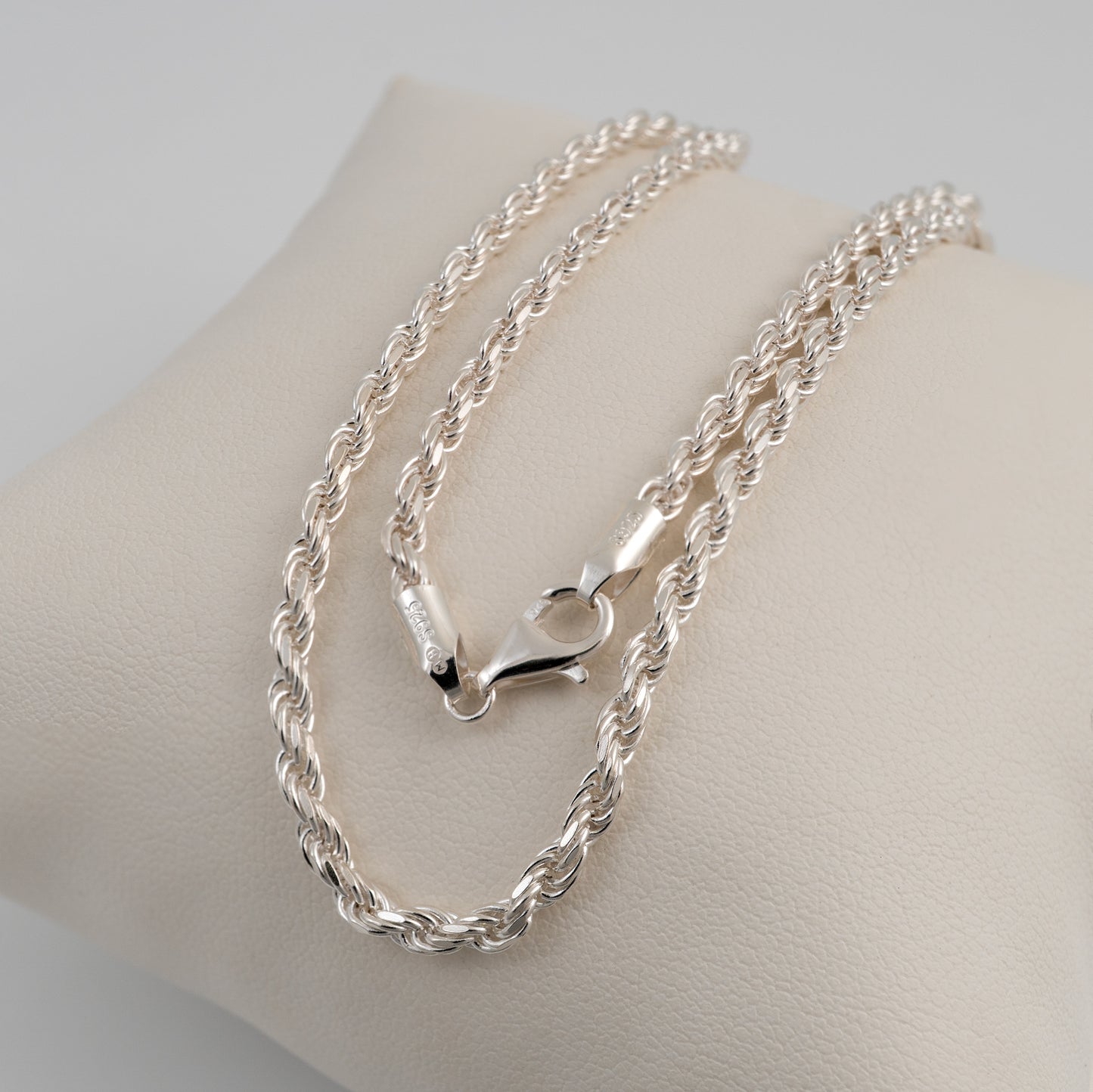 3mm Silver Rope Chain Necklace – 20, 22 & 24 Inch Options