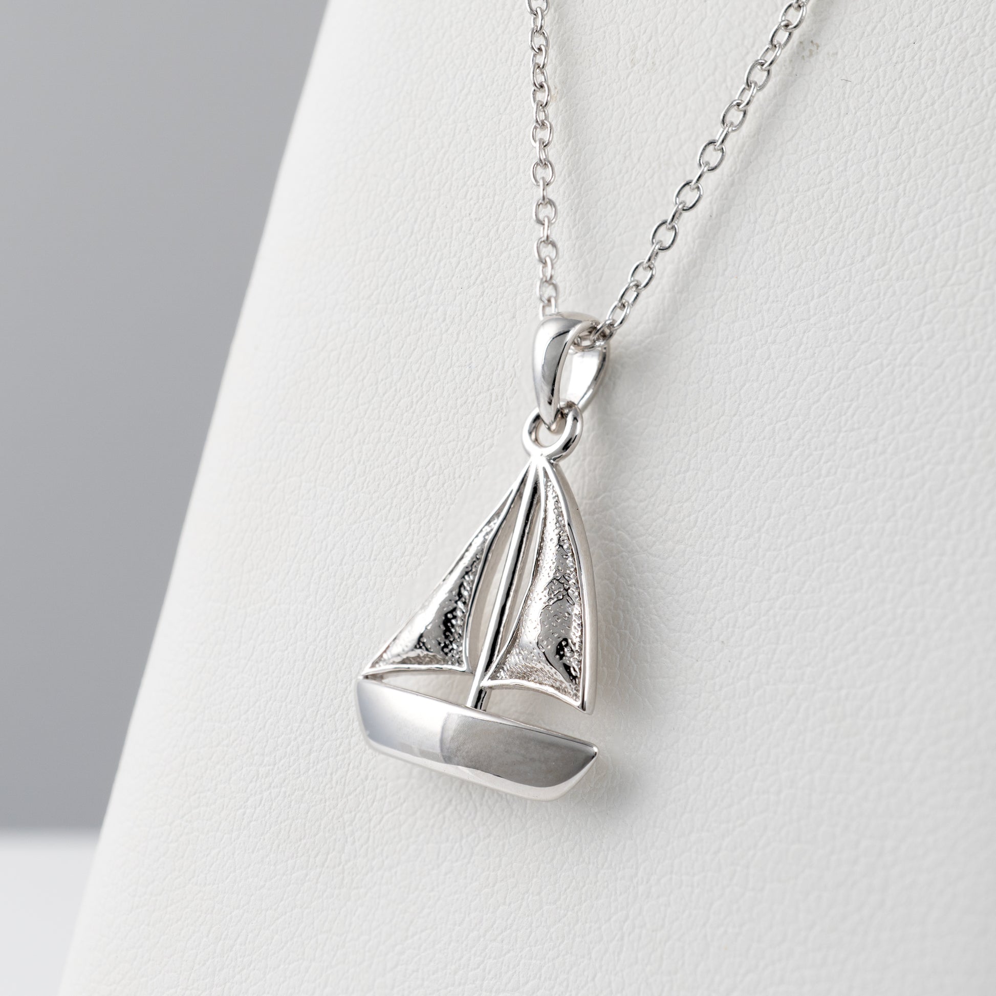 silver sailing boat pendant