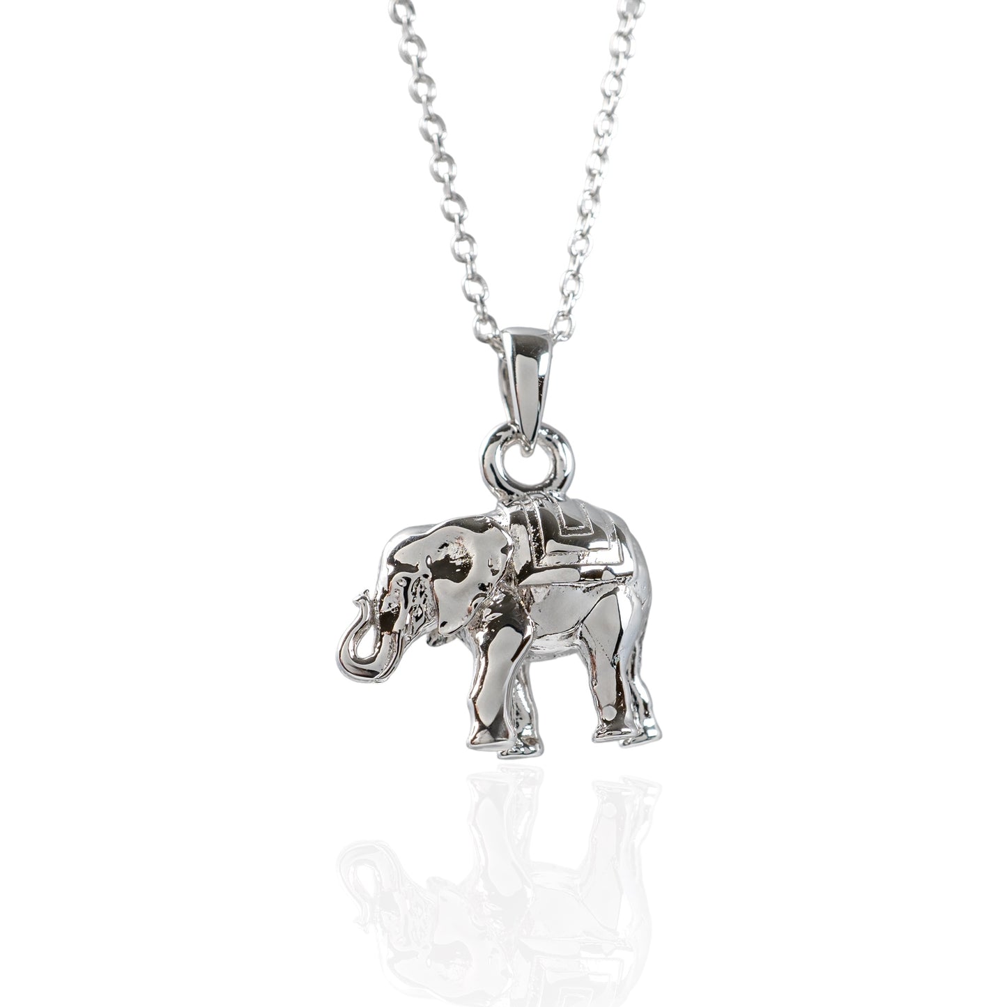 Silver Elephant Necklace with Adjustable Chain hunters fine jewellery