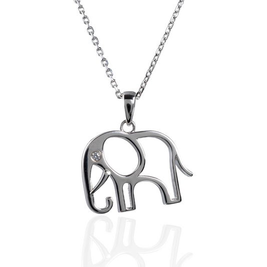 Silver Elephant Necklace hunters fine jewellery