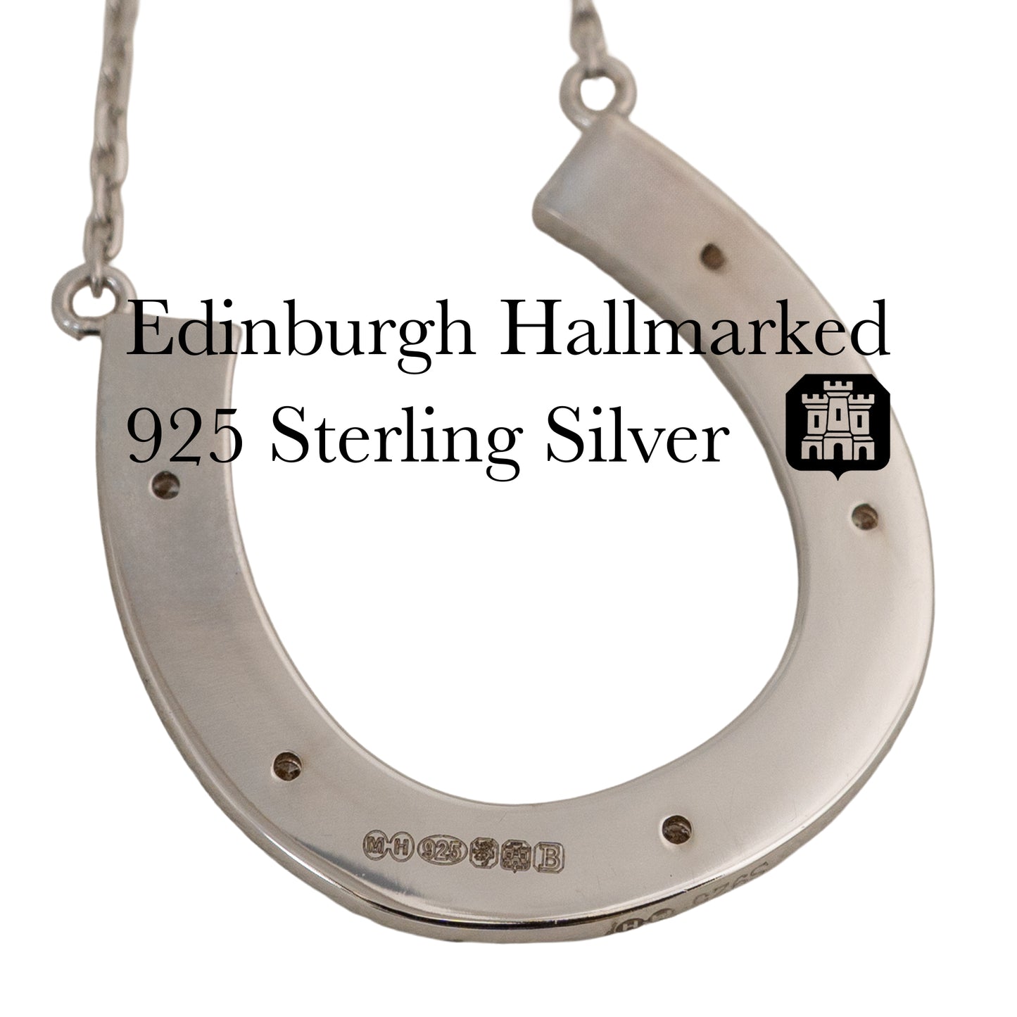 Sterling Silver Horseshoe Necklace With Diamonds