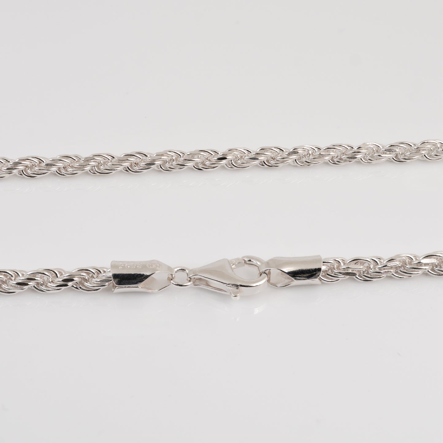 3mm Silver Rope Chain Necklace – 20, 22 & 24 Inch Options