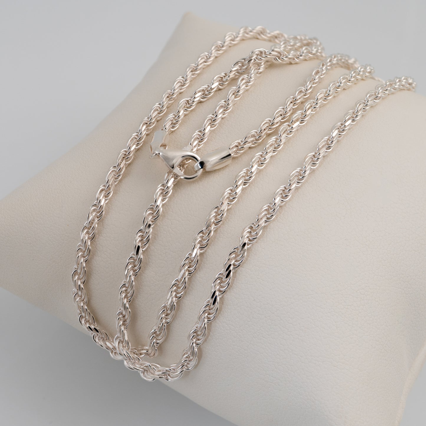3mm Silver Rope Chain Necklace – 20, 22 & 24 Inch Options