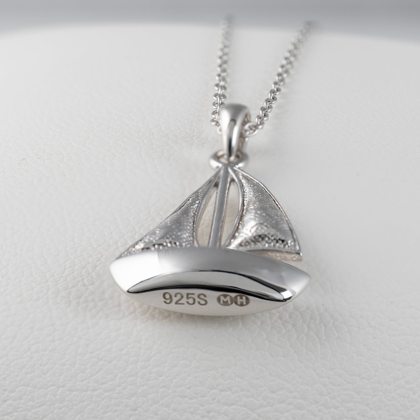 silver sailing boat necklace hunters fine jewellery marks