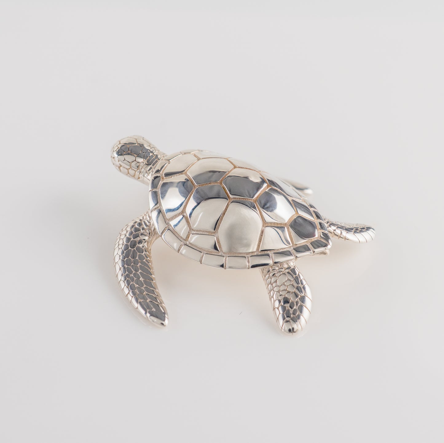 silver sea turtle miniature figurine