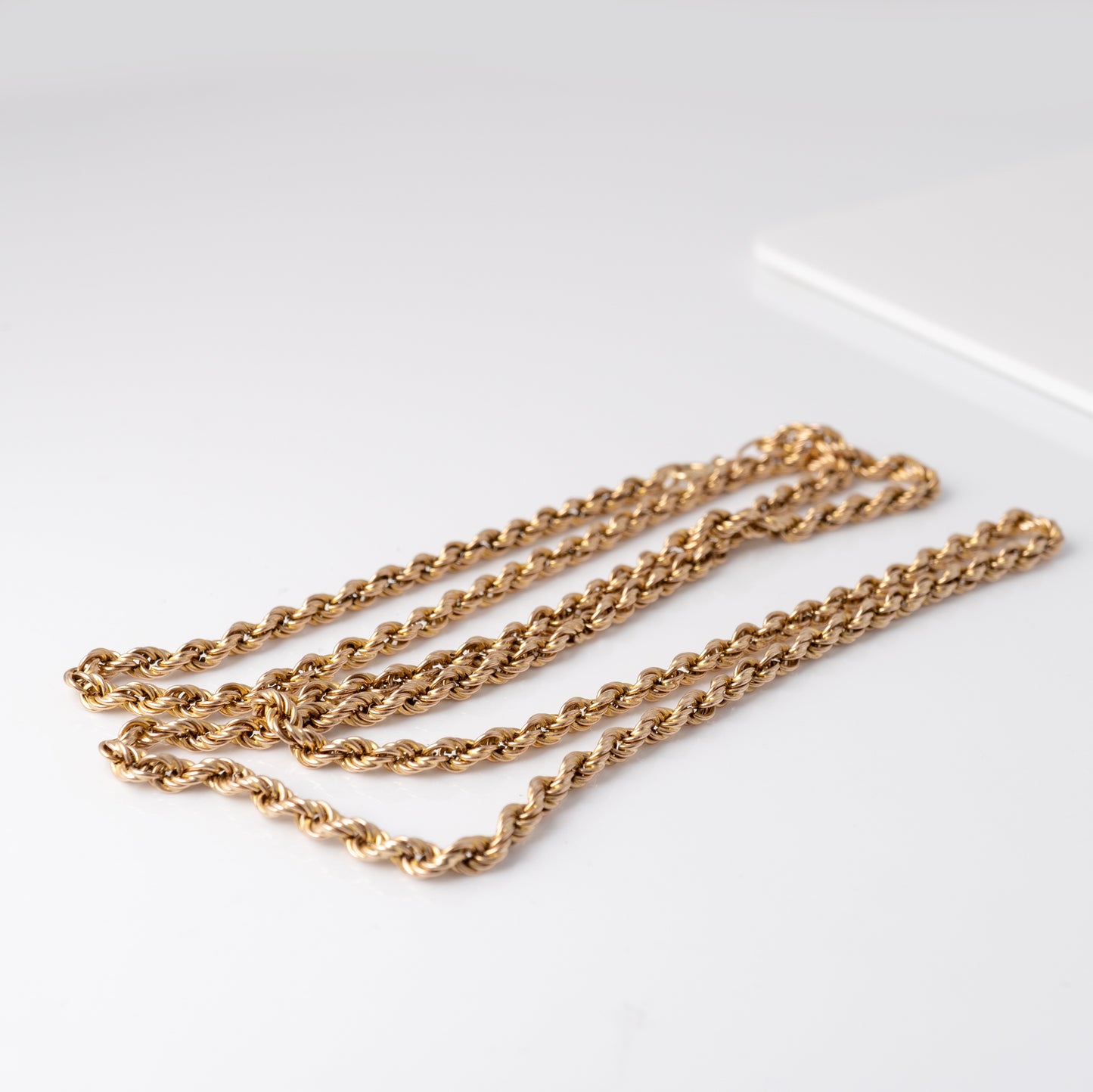 solid gold rope chain necklace