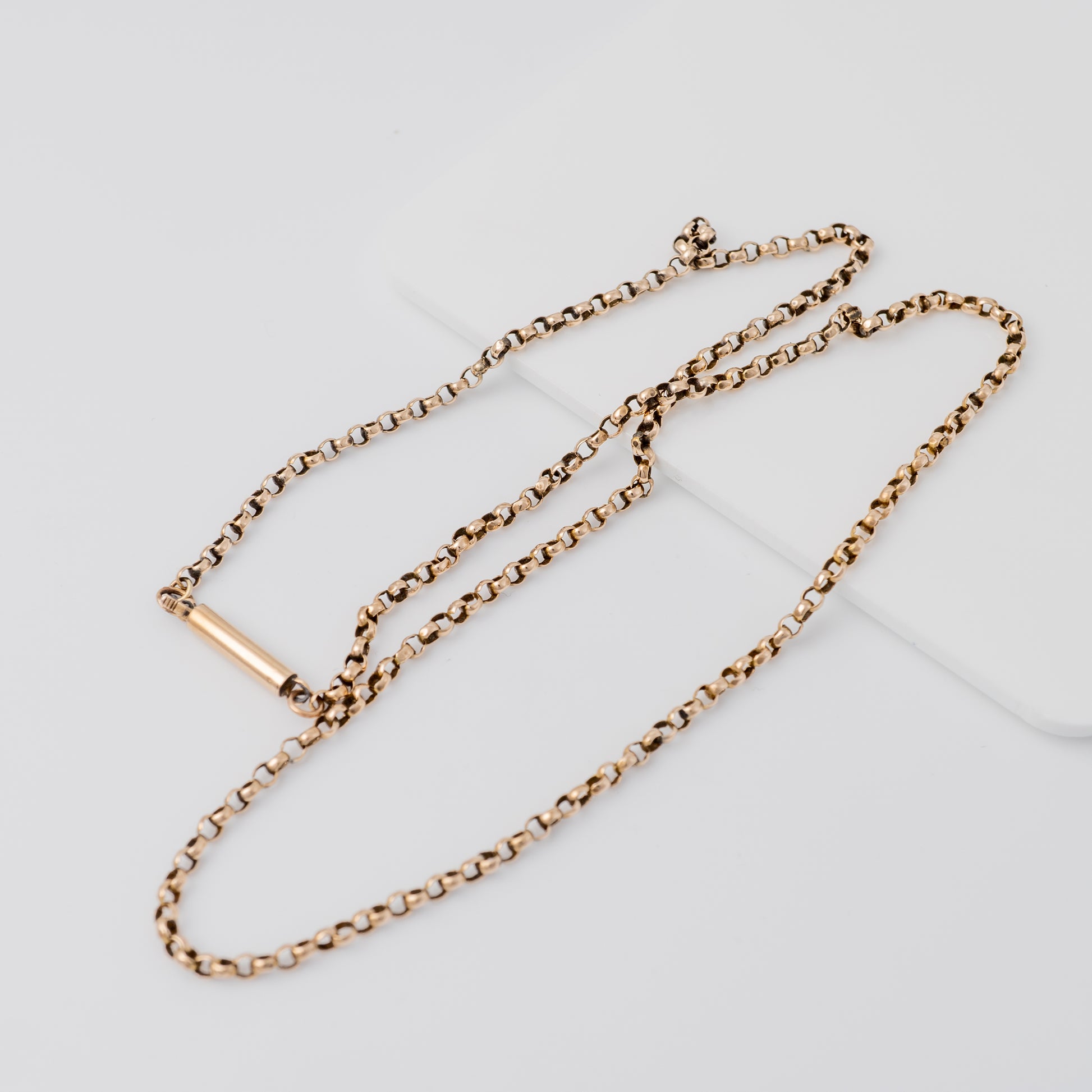 women's vintage 9ct gold belcher chain necklace 