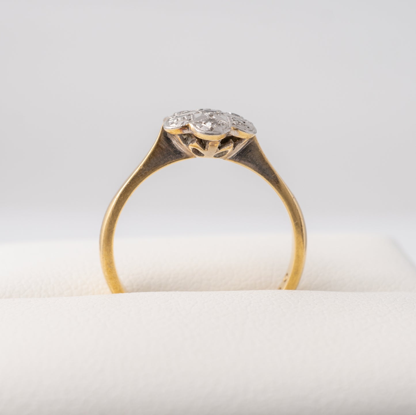 Side view of vintage diamond ring