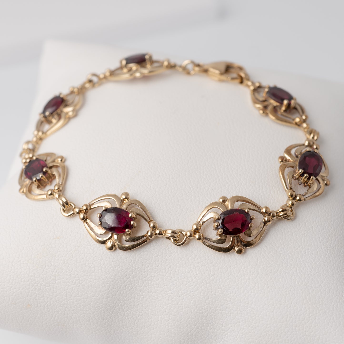 close view of vintage garnet bracelet for women 