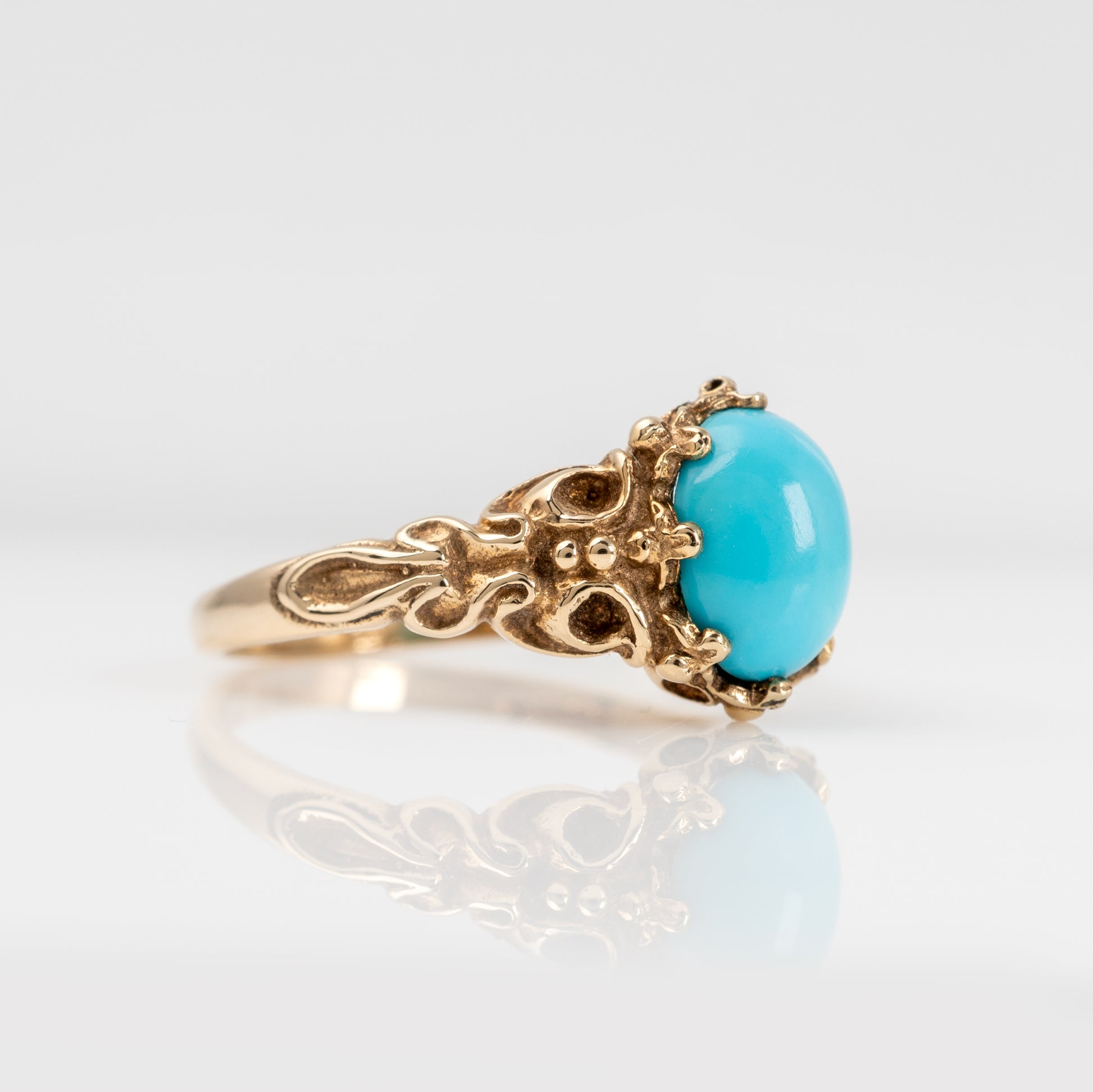 Classic Gemstone Ring Gold with Turquoise