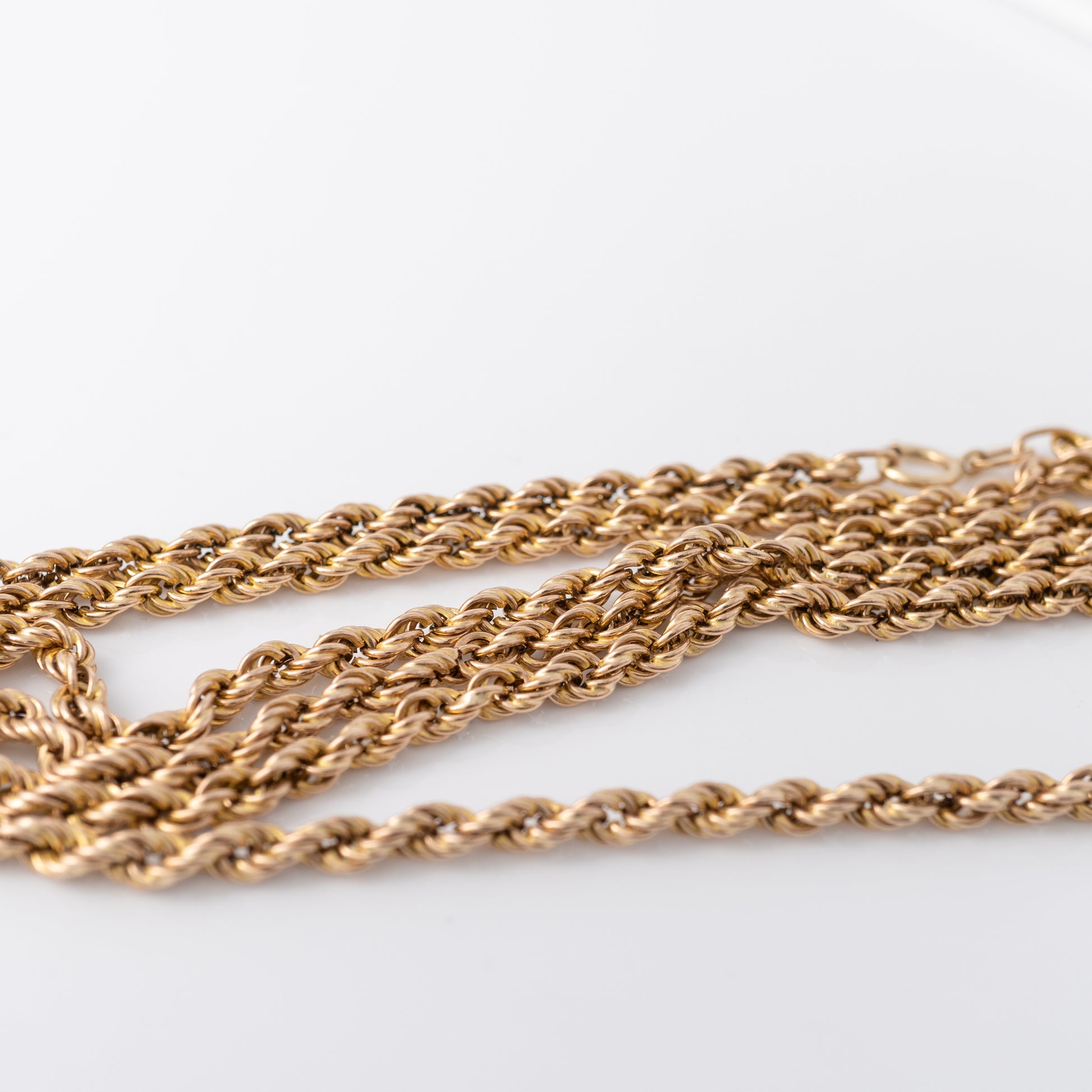 womens 9ct gold rope chain necklace 