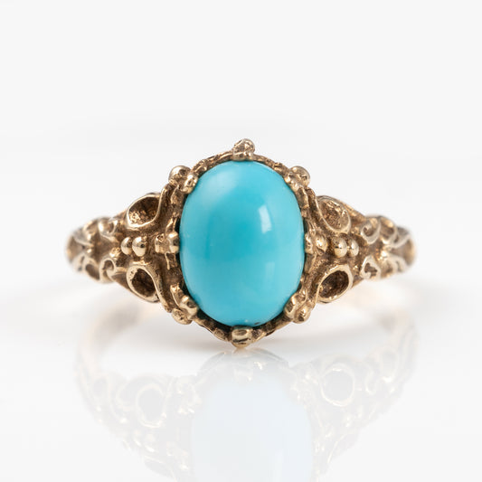 1977 Hallmarked Turquoise Ring Gold