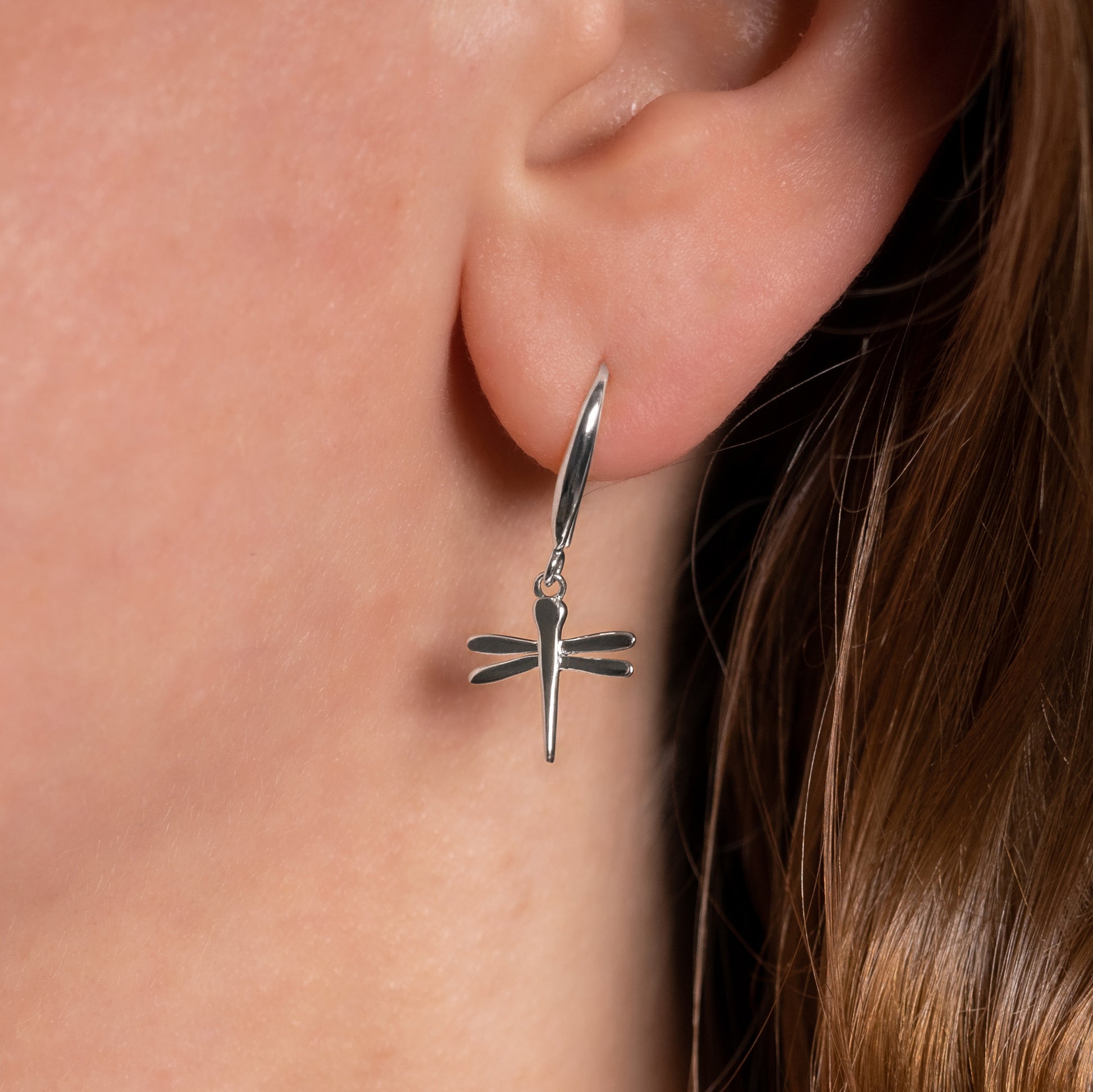 A PAIR OF PRETTY TIBETAN SILVER DANGLY DRAGONFLY LEVERBACK HOOK EARRINGS. NEW. - Foto 10
