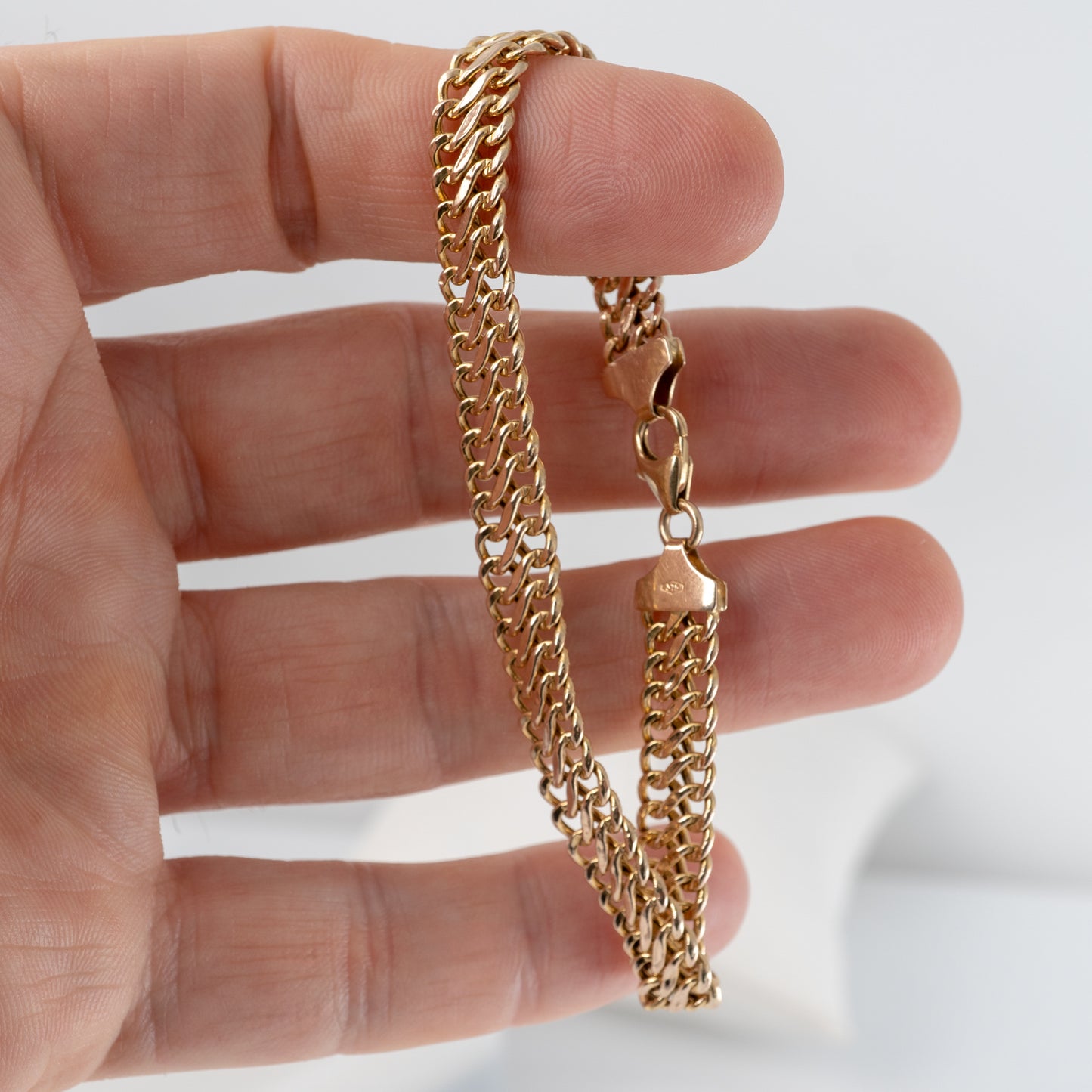 Vintage Italian 9ct gold curb chain bracelet