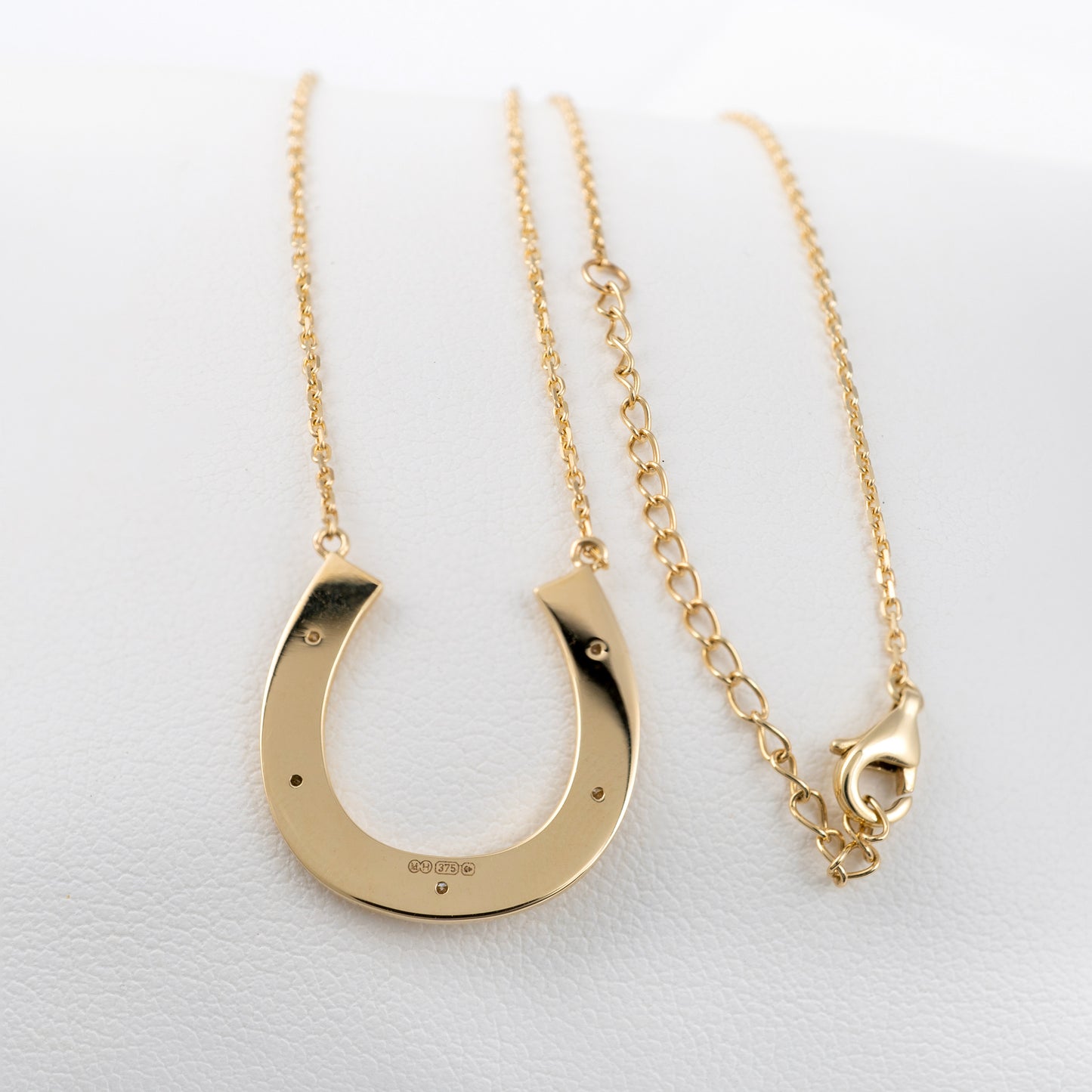 9ct Gold Horseshoe Necklace | Split Chain and Lobster Clasp