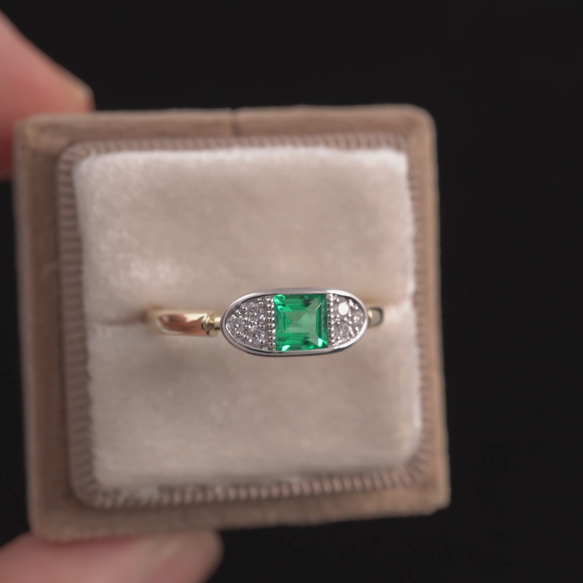 lab emerald ring