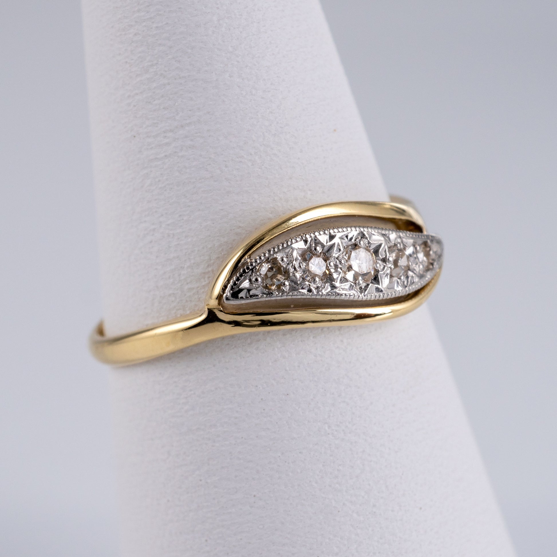Vintage 18ct & Platinum Five Stone Diamond Ring-Diamond Rings-Hunters Fine Jewellery