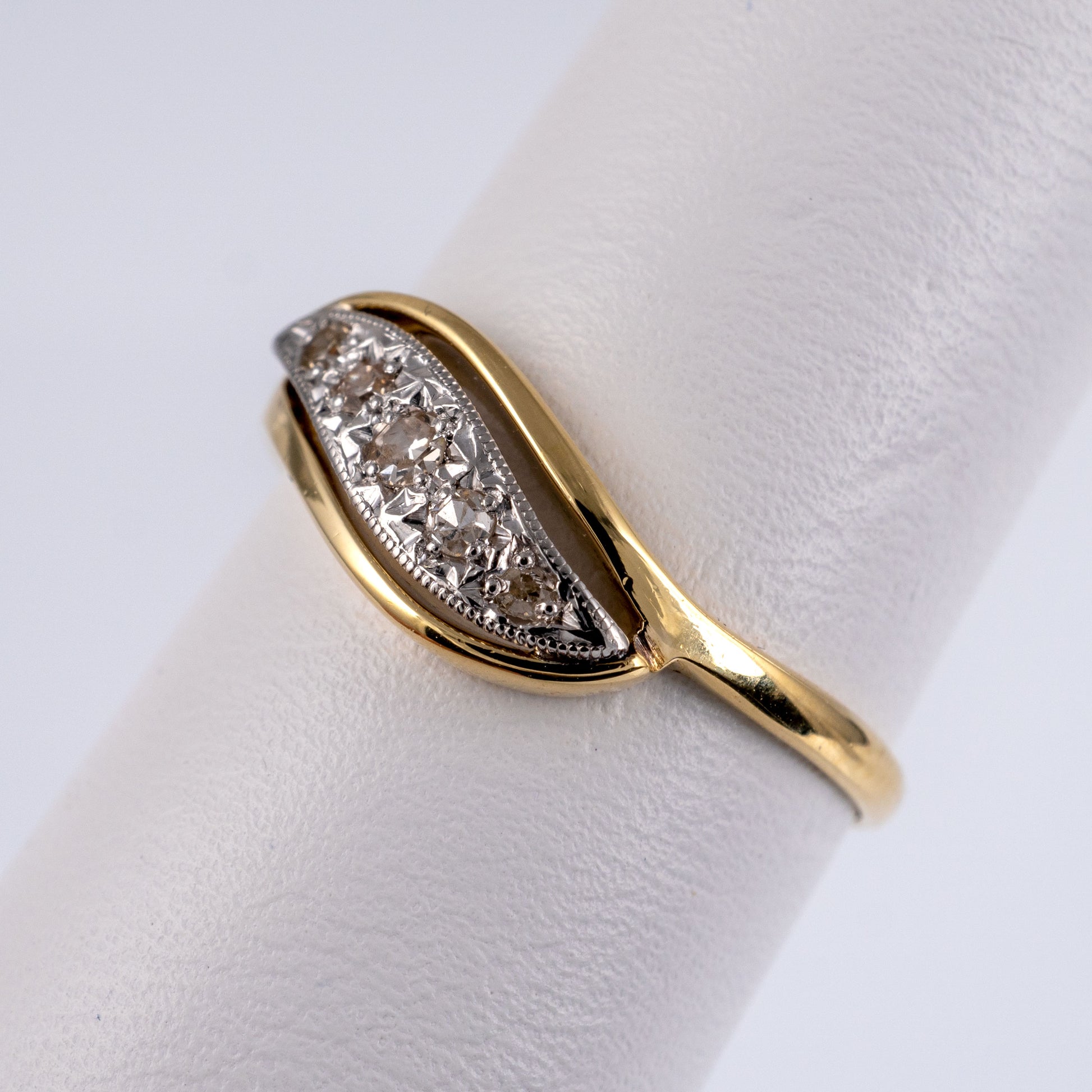 Vintage 18ct & Platinum Five Stone Diamond Ring-Diamond Rings-Hunters Fine Jewellery