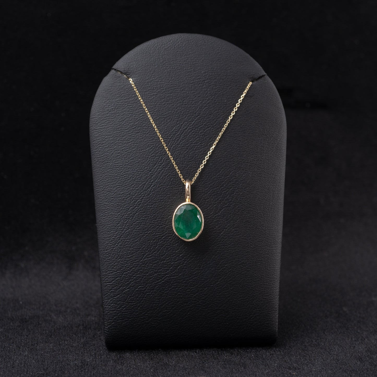 emerald pendant gold chain