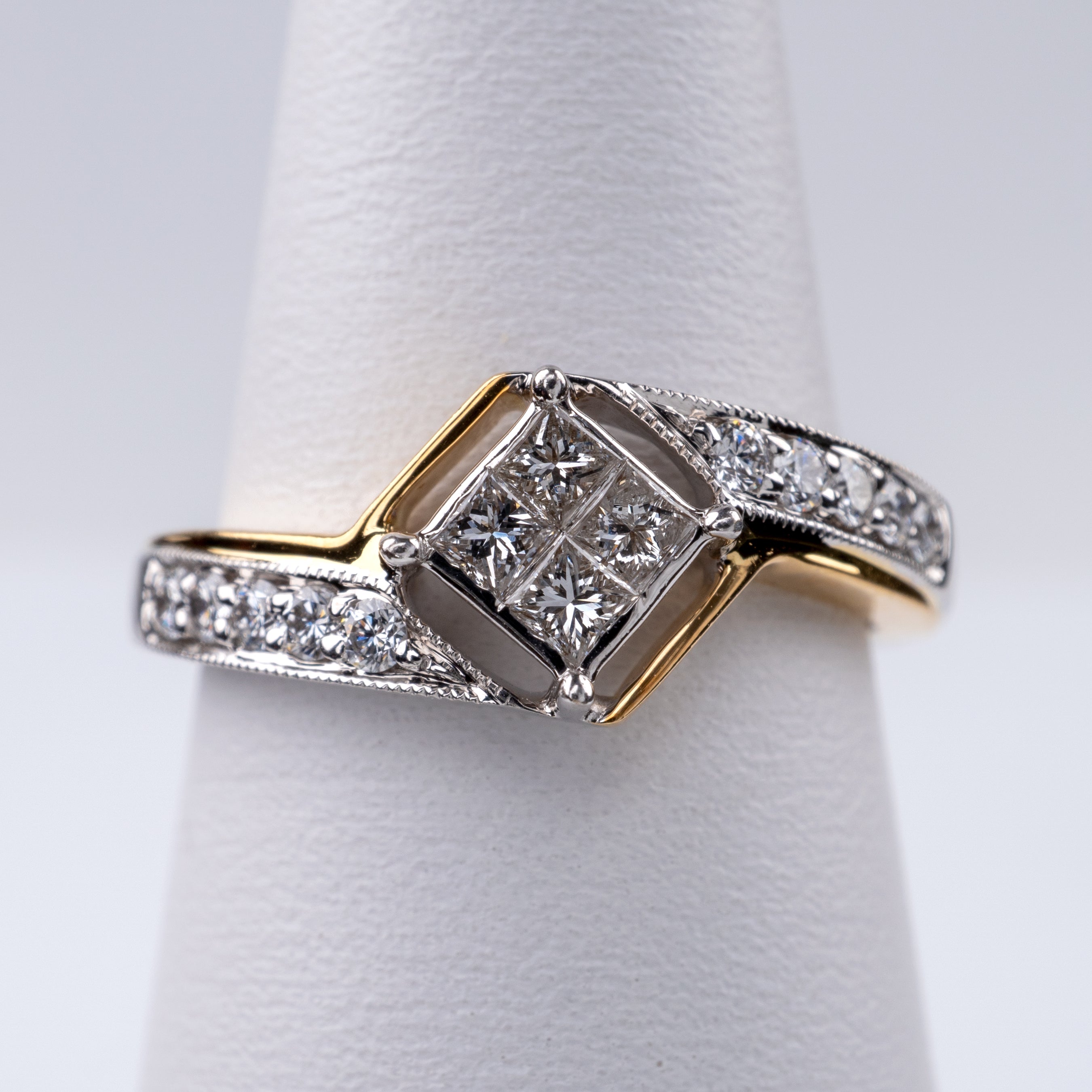 Two tone anniversary rings with clearance diamonds