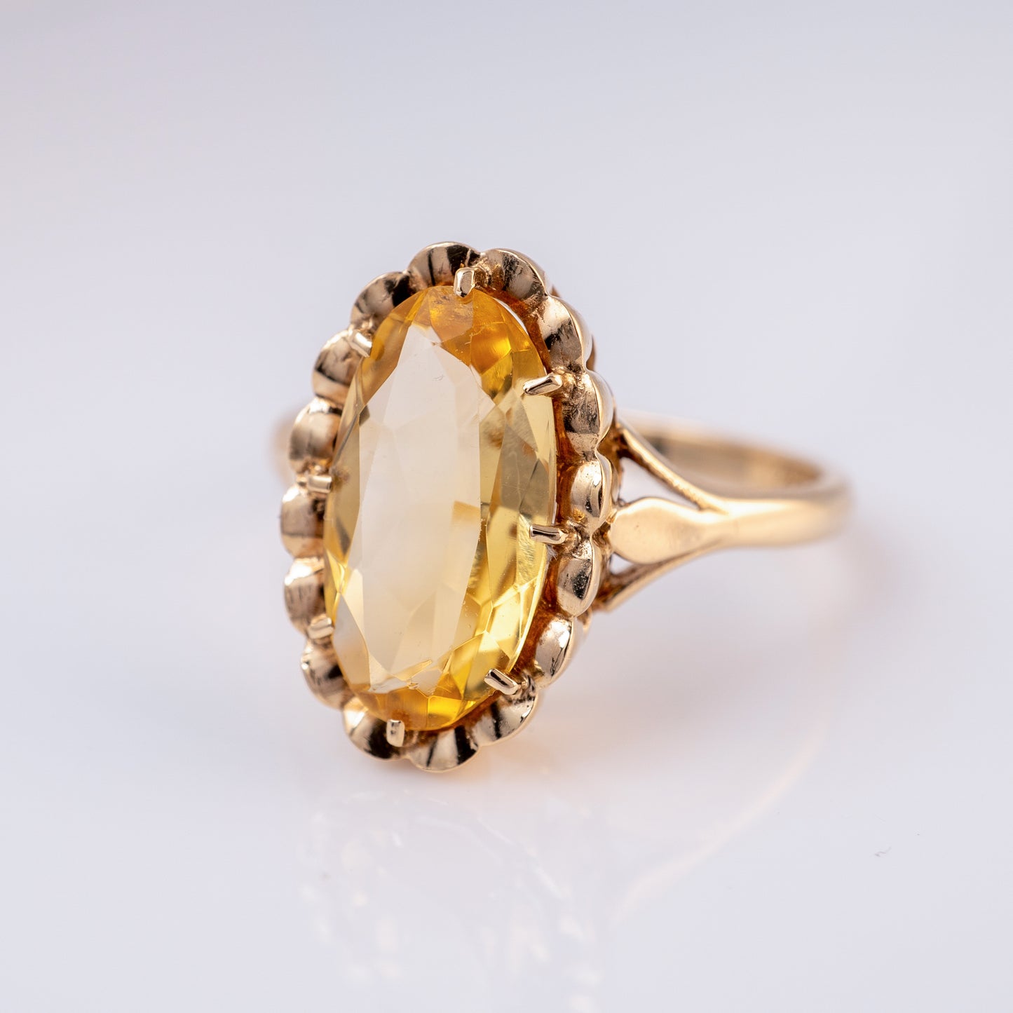 Vintage 9ct Gold Citrine Solitaire Ring - Hunters Fine Jewellery