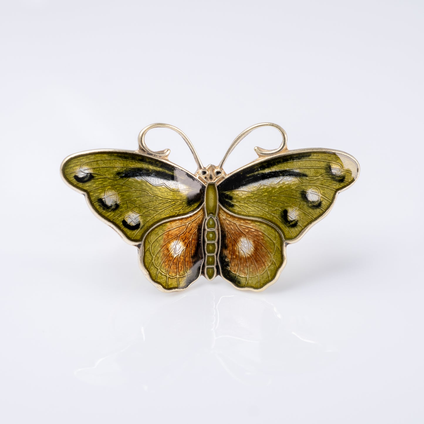 silver enamel butterfly pin