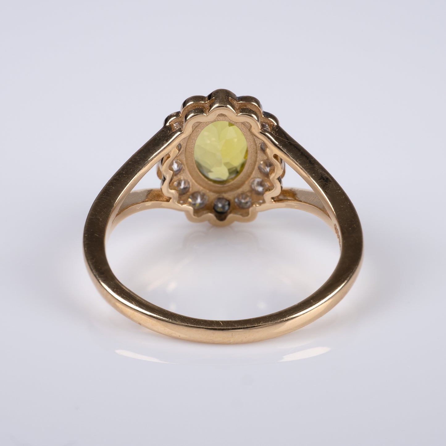 Certified Chrysoberyl Diamond Halo Ring 18 Karat Yellow Gold-Gemstone Rings-Hunters Fine Jewellery