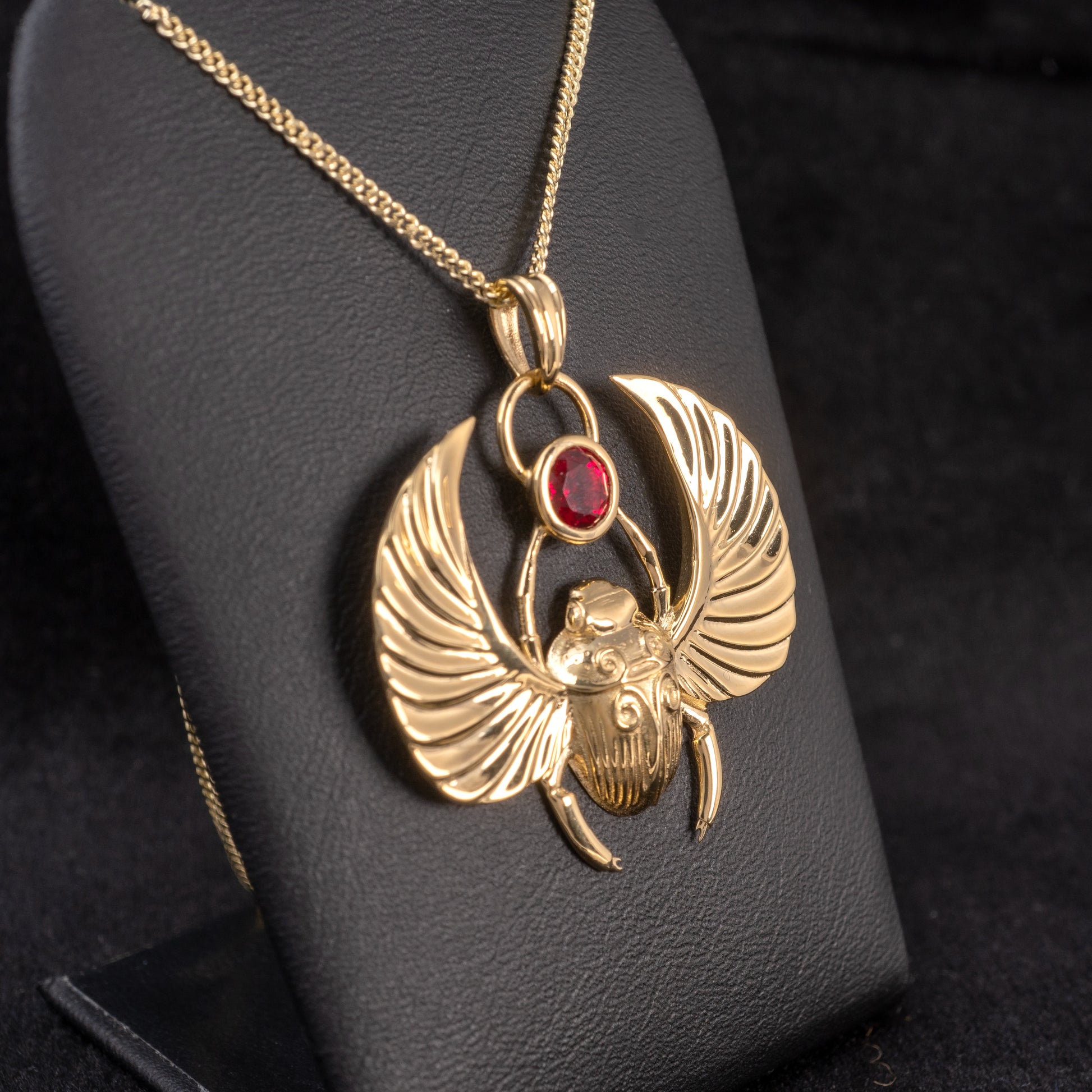 solid gold beetle pendant