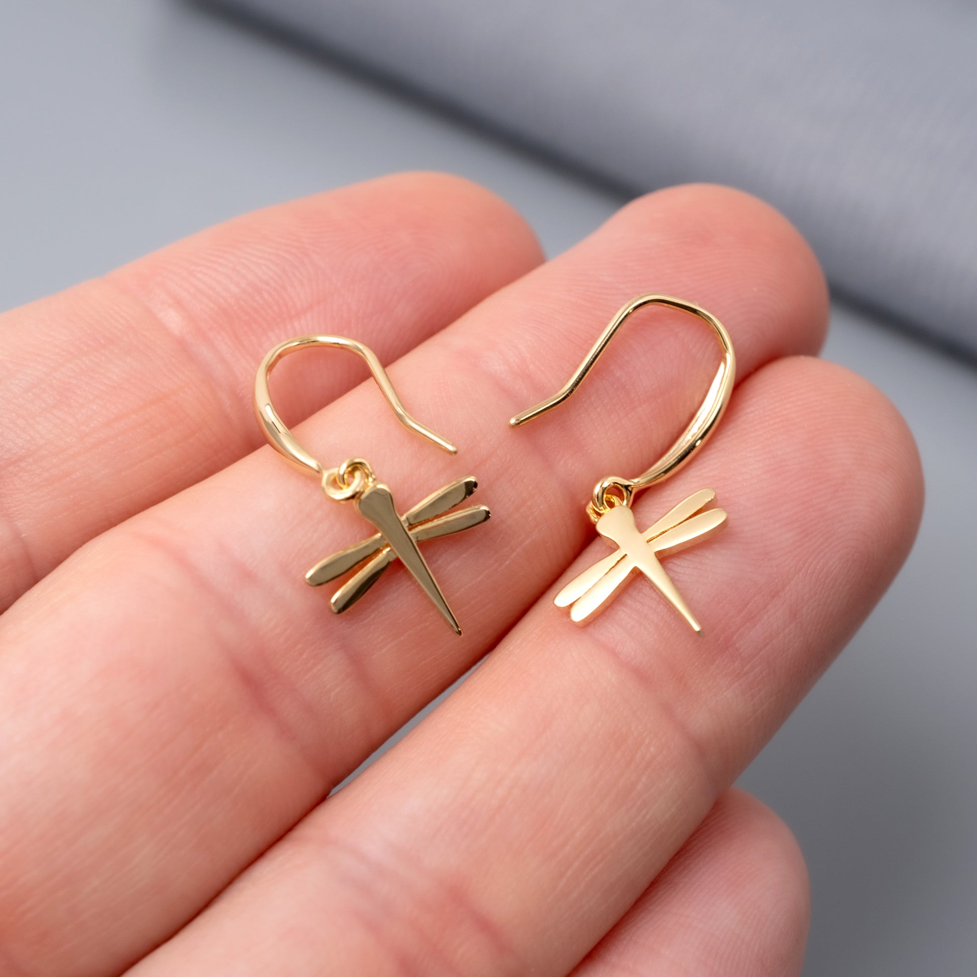 gold vermeil dragonfly earrings