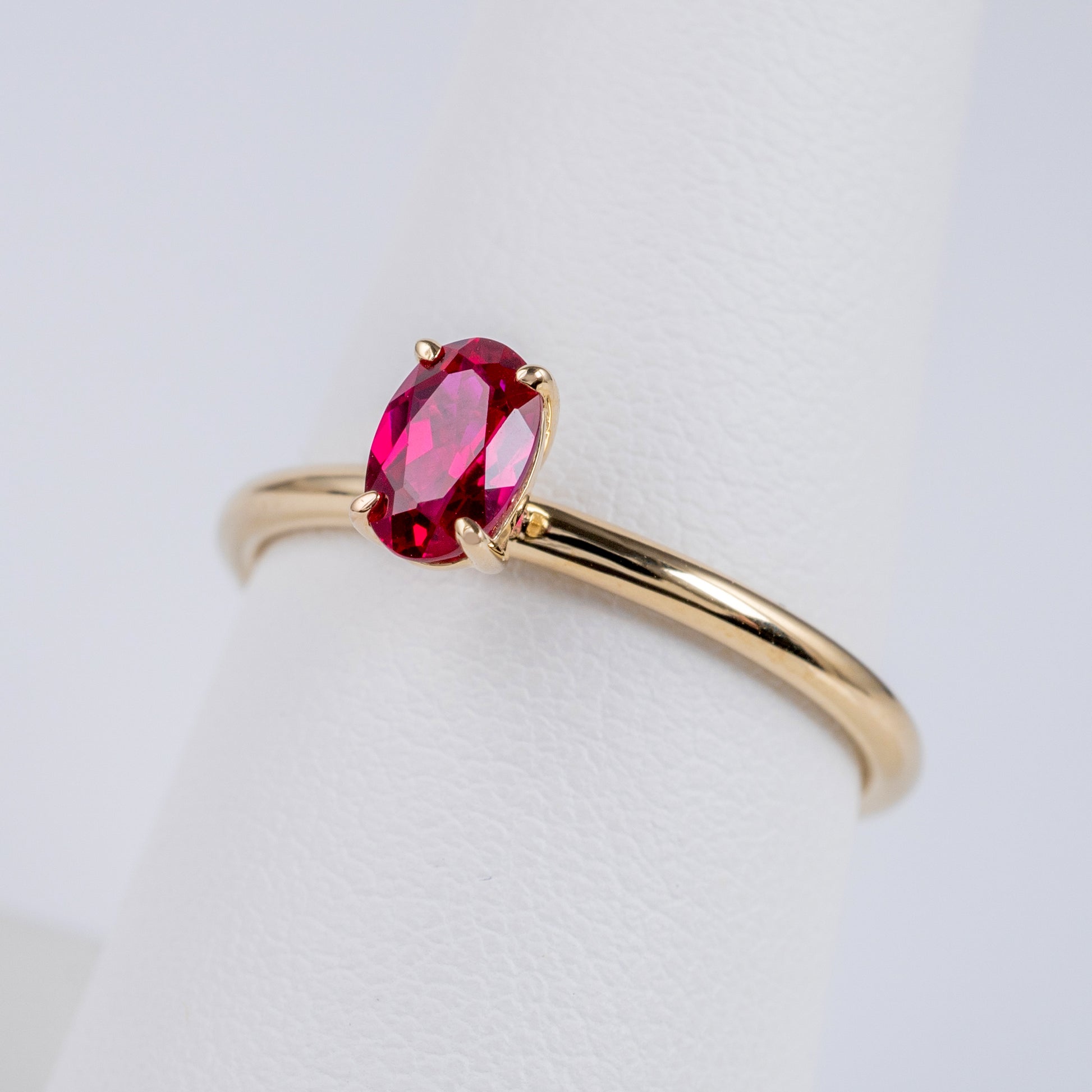 lab grown ruby gold ring
