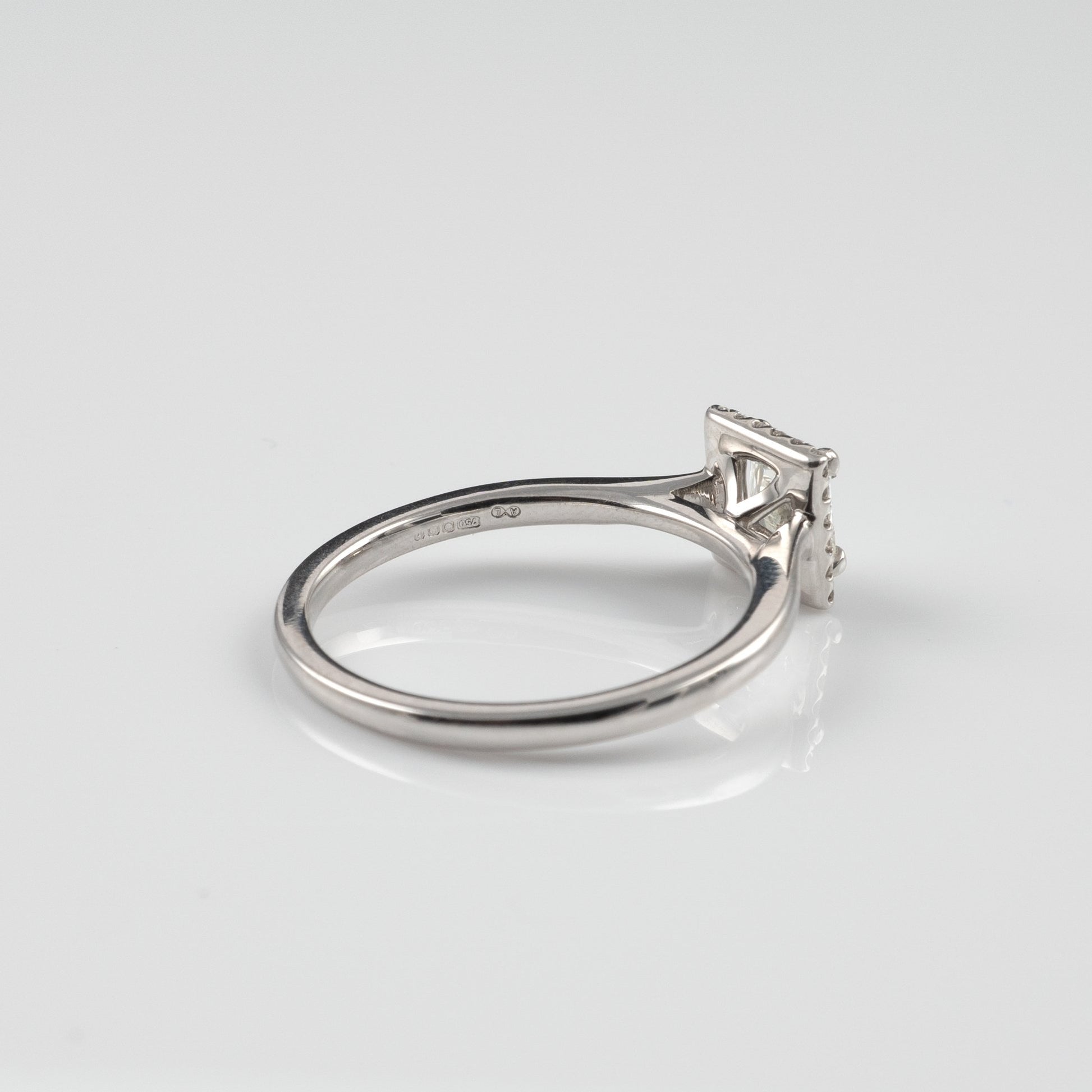 Certified Radiant Cut Diamond Halo Ring 18K White Gold Hallmarked-Diamond Rings-Hunters Fine Jewellery