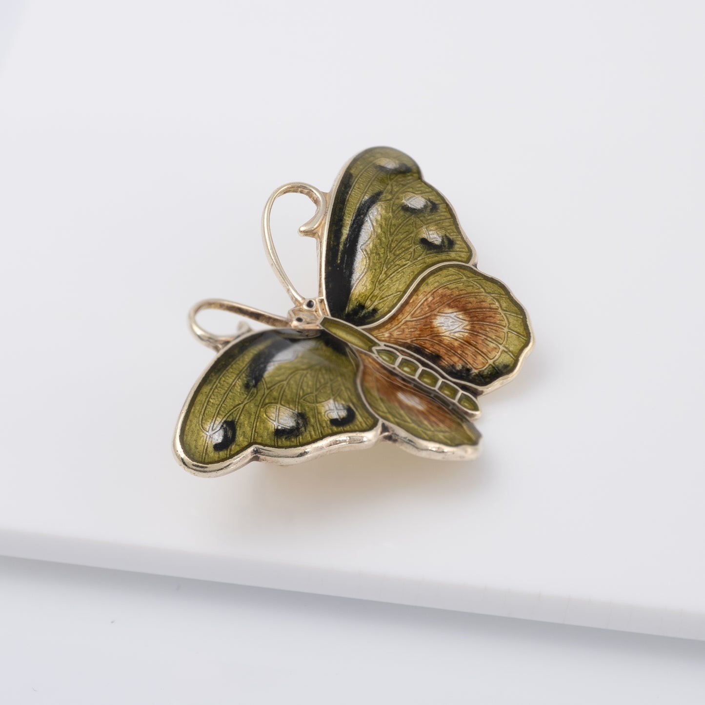 Vintage Silver Enamel Butterfly Brooch butterfly brooch Hroar Prydz Norway - Hunters Fine Jewellery