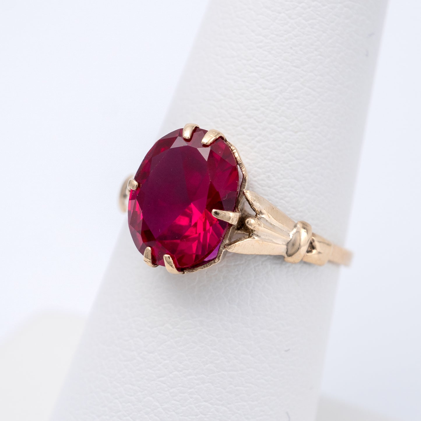 oval ruby prong ring vintage