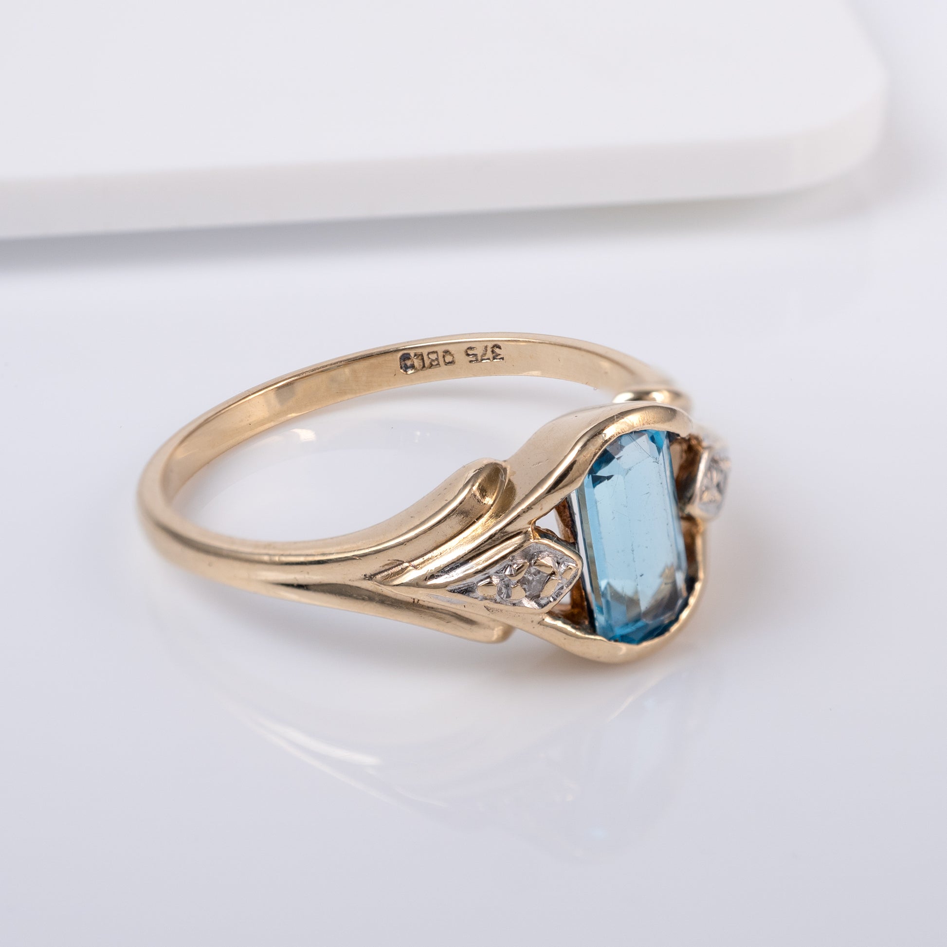 blue topaz ring 9ct gold